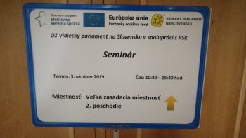 Seminár na Úrade PSK v Prešove z projektu Vidiecka mládež v regióne Seminár na Úrade PSK v Prešove z projektu Vidiecka mládež v regióne