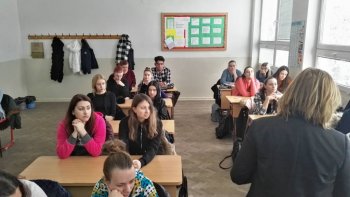 Diskusia na Strednej škole spojenej v Banskej  Bystrici v projekte Vidiecka mládež v regióne