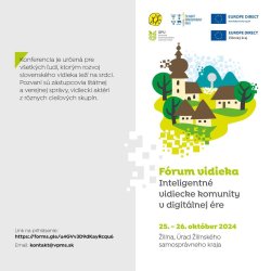 XIII. Fórum vidieka 2024: Inteligentné vidiecke komunity v digitálnej ére – budúcnosť rozvoja vidieka na Slovensku   XIII. Fórum vidieka 2024: Inteligentné vidiecke komunity v digitálnej ére – budúcnosť rozvoja vidieka na Slovensku